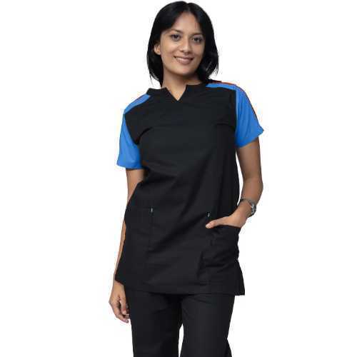 Female-Designer-Scrub-Suit-Black-&-Island-Blue