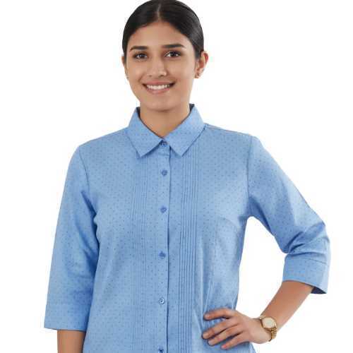 Female-Front-Office-Shirt-(Dobby-/-Pintuck-Design)-Blue