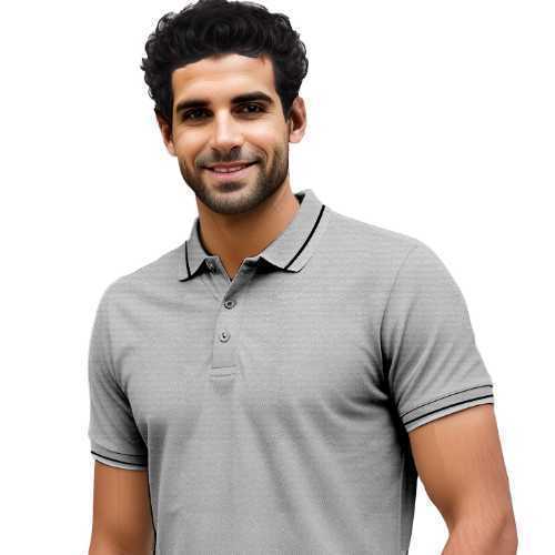 Mens-Polo-T-Shirt--Grey