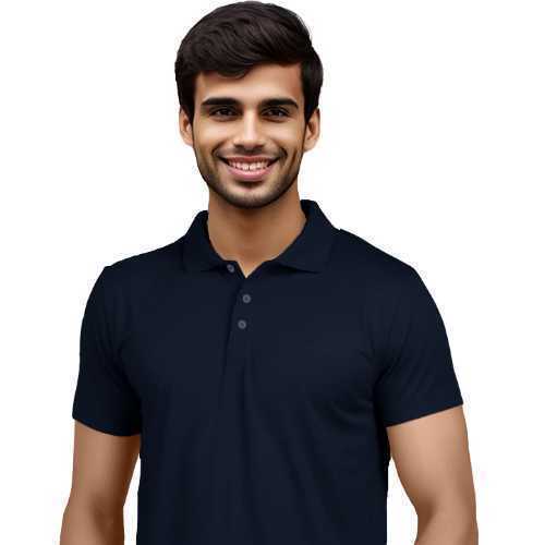Mens-Polyester-Polo-T-Shirt--Navy