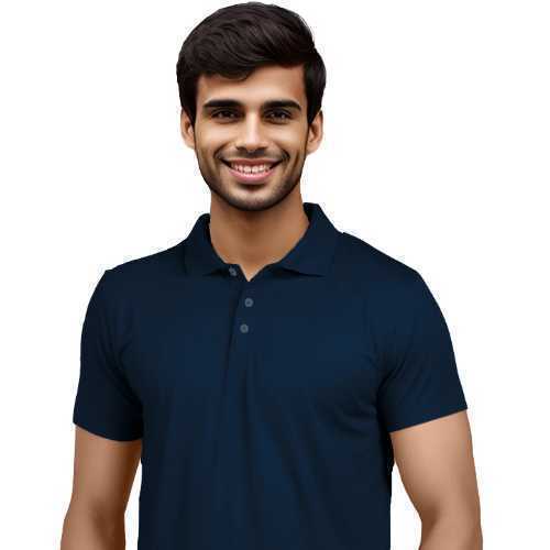 Mens-Polyester-Polo-T-Shirt--Sea-Blue